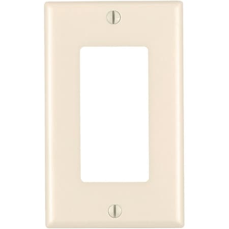 Leviton Mid-Way 1-Gang Smooth Plastic Rocker Decorator Wall Plate, Light Almond 015-80601-00T